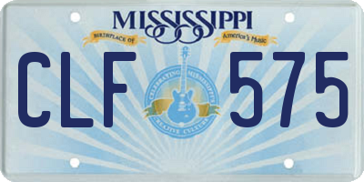 MS license plate CLF575