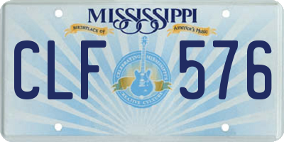 MS license plate CLF576
