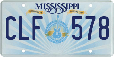 MS license plate CLF578