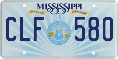 MS license plate CLF580