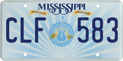 MS license plate CLF583