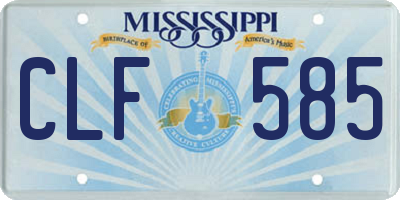 MS license plate CLF585