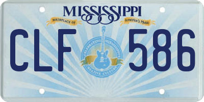 MS license plate CLF586