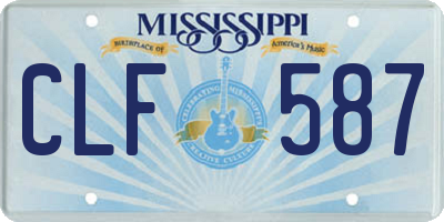 MS license plate CLF587