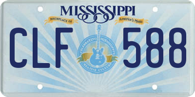 MS license plate CLF588