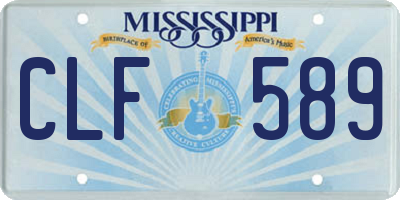 MS license plate CLF589