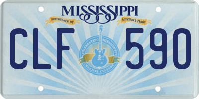 MS license plate CLF590