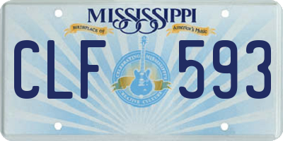 MS license plate CLF593