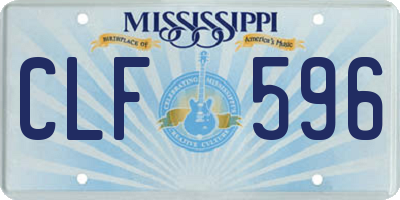 MS license plate CLF596
