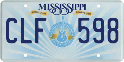 MS license plate CLF598