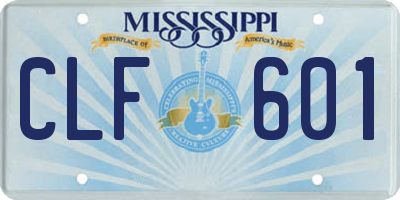 MS license plate CLF601