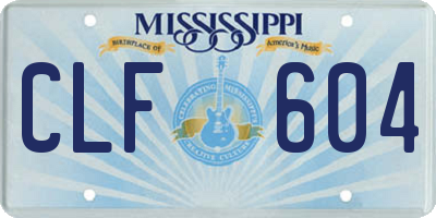 MS license plate CLF604