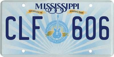 MS license plate CLF606
