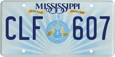 MS license plate CLF607