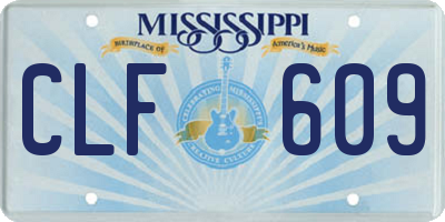 MS license plate CLF609