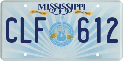 MS license plate CLF612