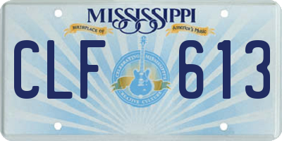 MS license plate CLF613