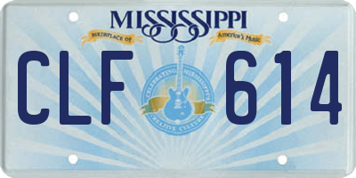 MS license plate CLF614