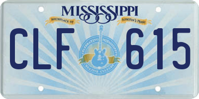 MS license plate CLF615