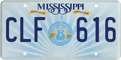 MS license plate CLF616