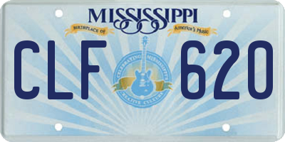 MS license plate CLF620