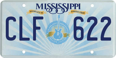 MS license plate CLF622