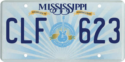 MS license plate CLF623