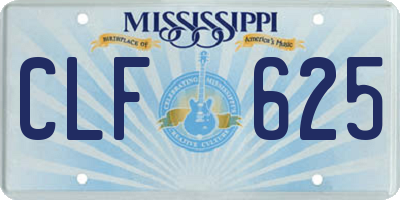 MS license plate CLF625
