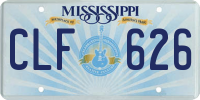 MS license plate CLF626