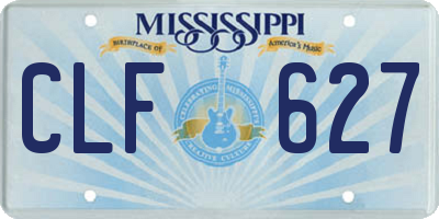 MS license plate CLF627