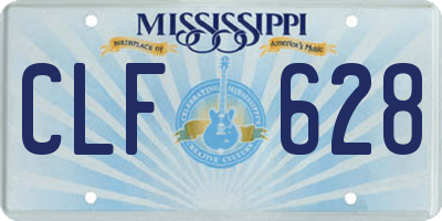 MS license plate CLF628