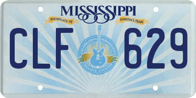 MS license plate CLF629