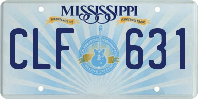 MS license plate CLF631