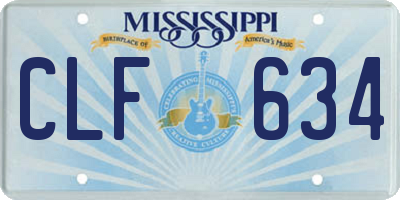 MS license plate CLF634