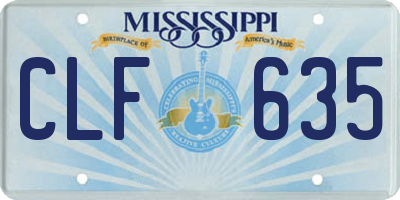 MS license plate CLF635