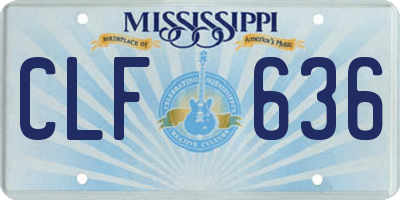 MS license plate CLF636