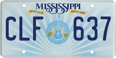 MS license plate CLF637