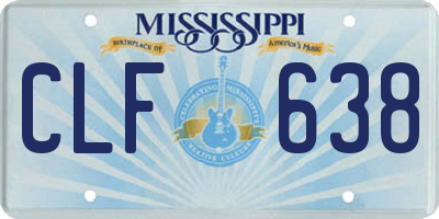 MS license plate CLF638