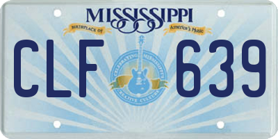 MS license plate CLF639