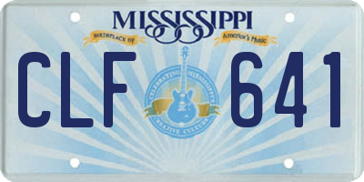 MS license plate CLF641