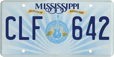 MS license plate CLF642
