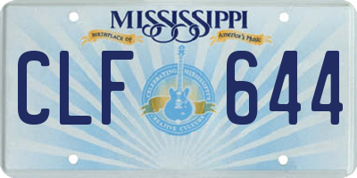 MS license plate CLF644