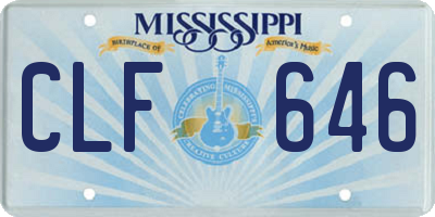 MS license plate CLF646