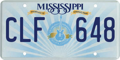 MS license plate CLF648