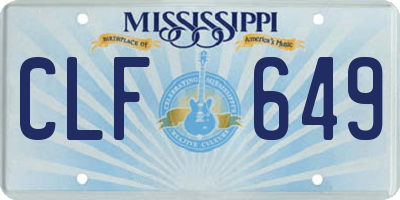MS license plate CLF649
