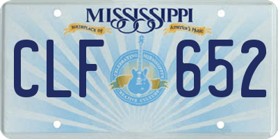 MS license plate CLF652