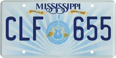 MS license plate CLF655