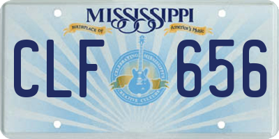 MS license plate CLF656