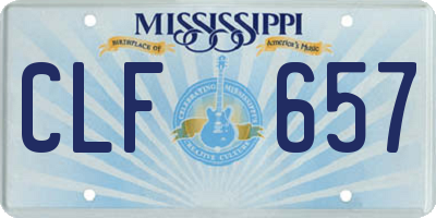 MS license plate CLF657