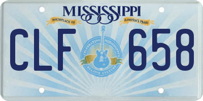 MS license plate CLF658